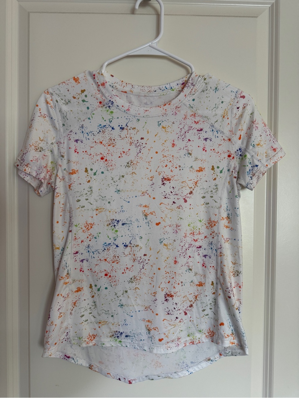 ZYIA Active Multicolor Paint Splatter Athletic Tee Size S